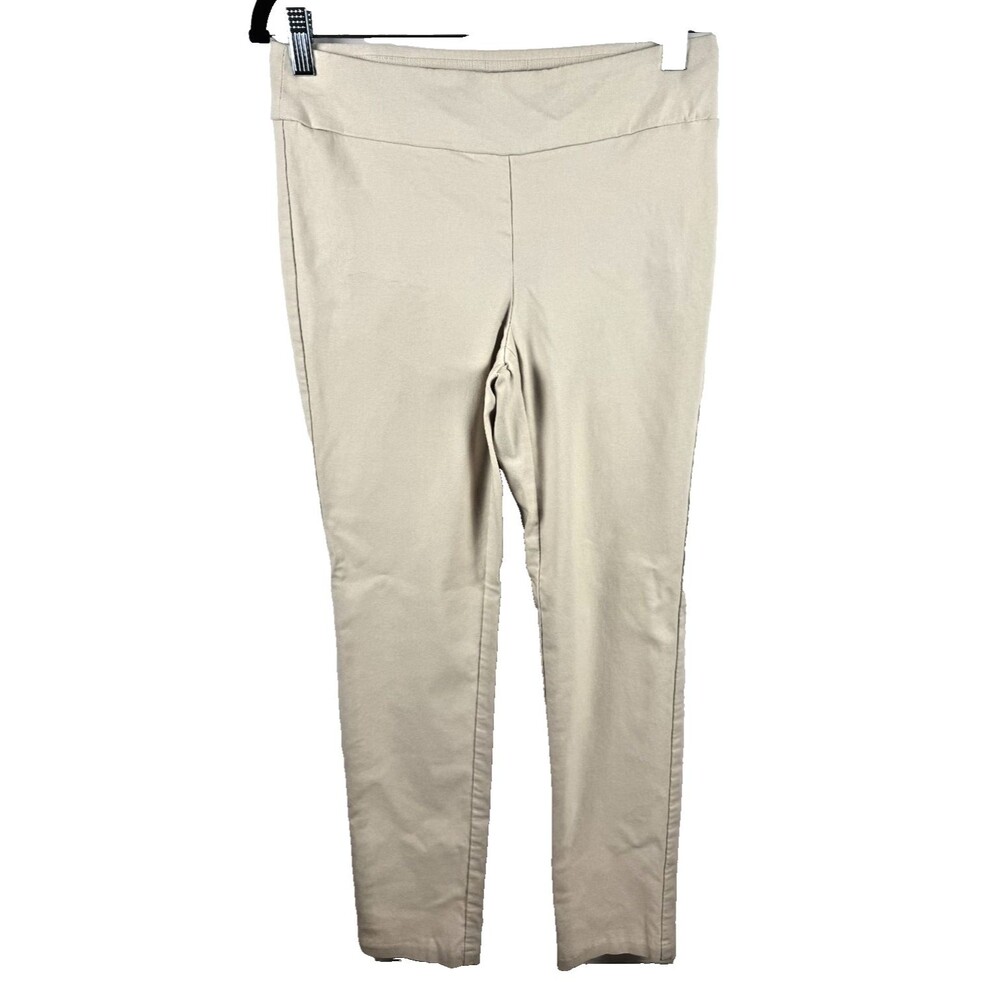 J.McLaughlin Masie Amelia Cloth Pants 6 Dark Khaki Tan Flat Front Slim Stretch